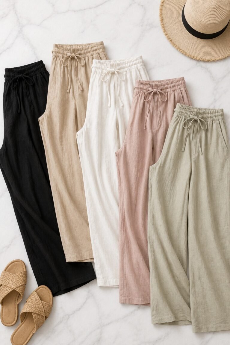 best linen palazzo pants with pockets for summer